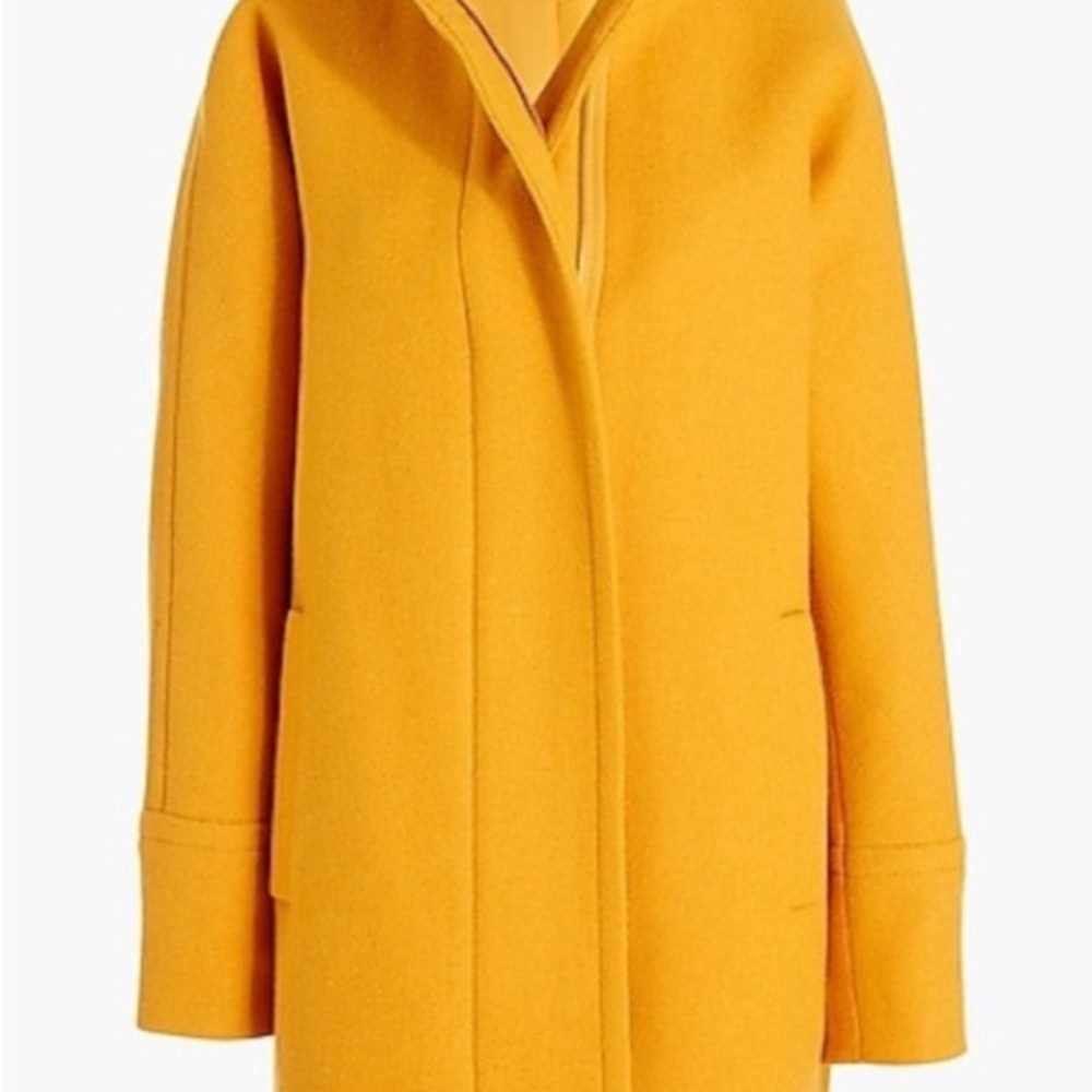 J. Crew Mustard Yellow Wool Blend Pea Coat
